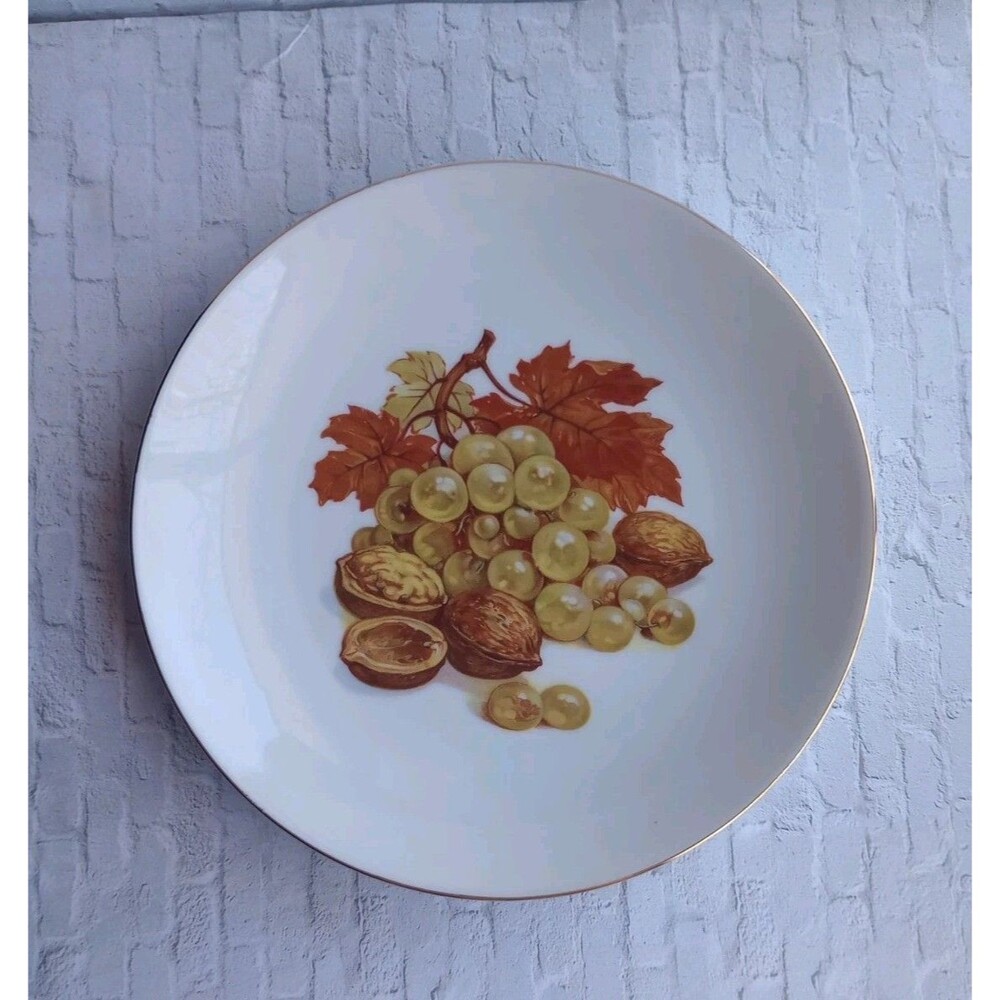 Bareuther Waldsassen Bavaria Porcelain Dessert Plate Featuring Fruits and Nuts